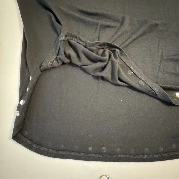 New Directions Black Studded Top Women 1X Short Sleeve Blouse Casual Chic - Picture 8 of 8